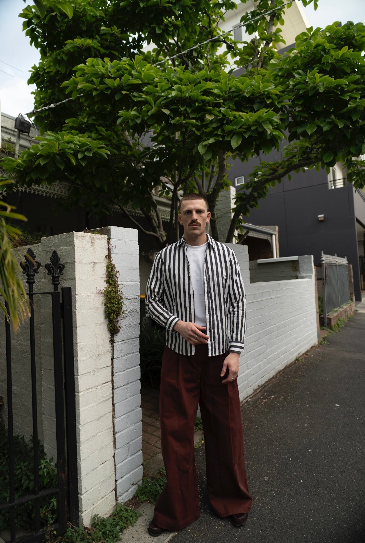 1924 High & Wide Leg Trouser - grenache