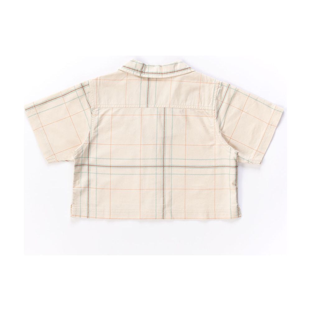 Cropped Camp Collar Shirt in Plaid