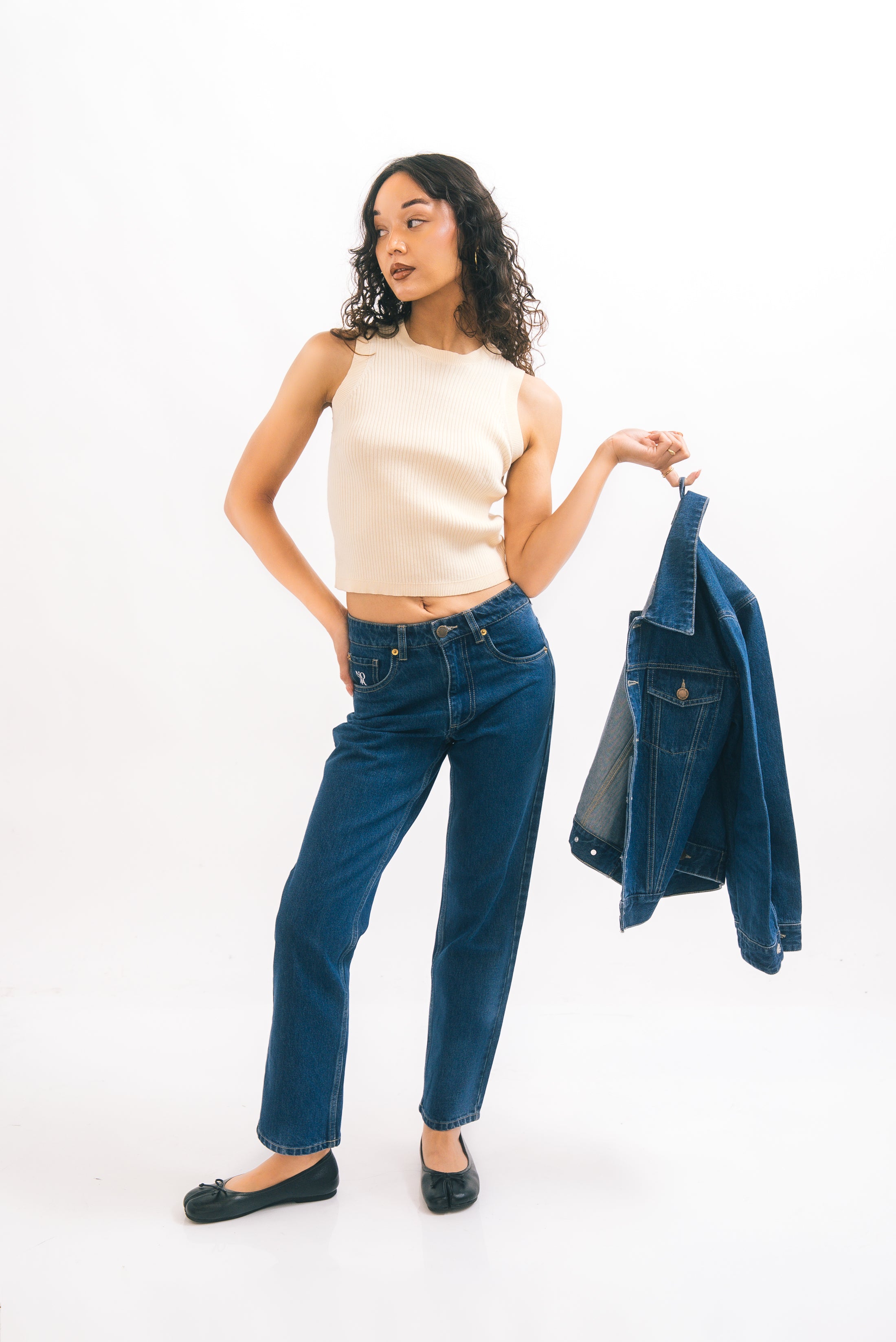 1991 Mid Rise Straight Leg Jeans in Mid Blue