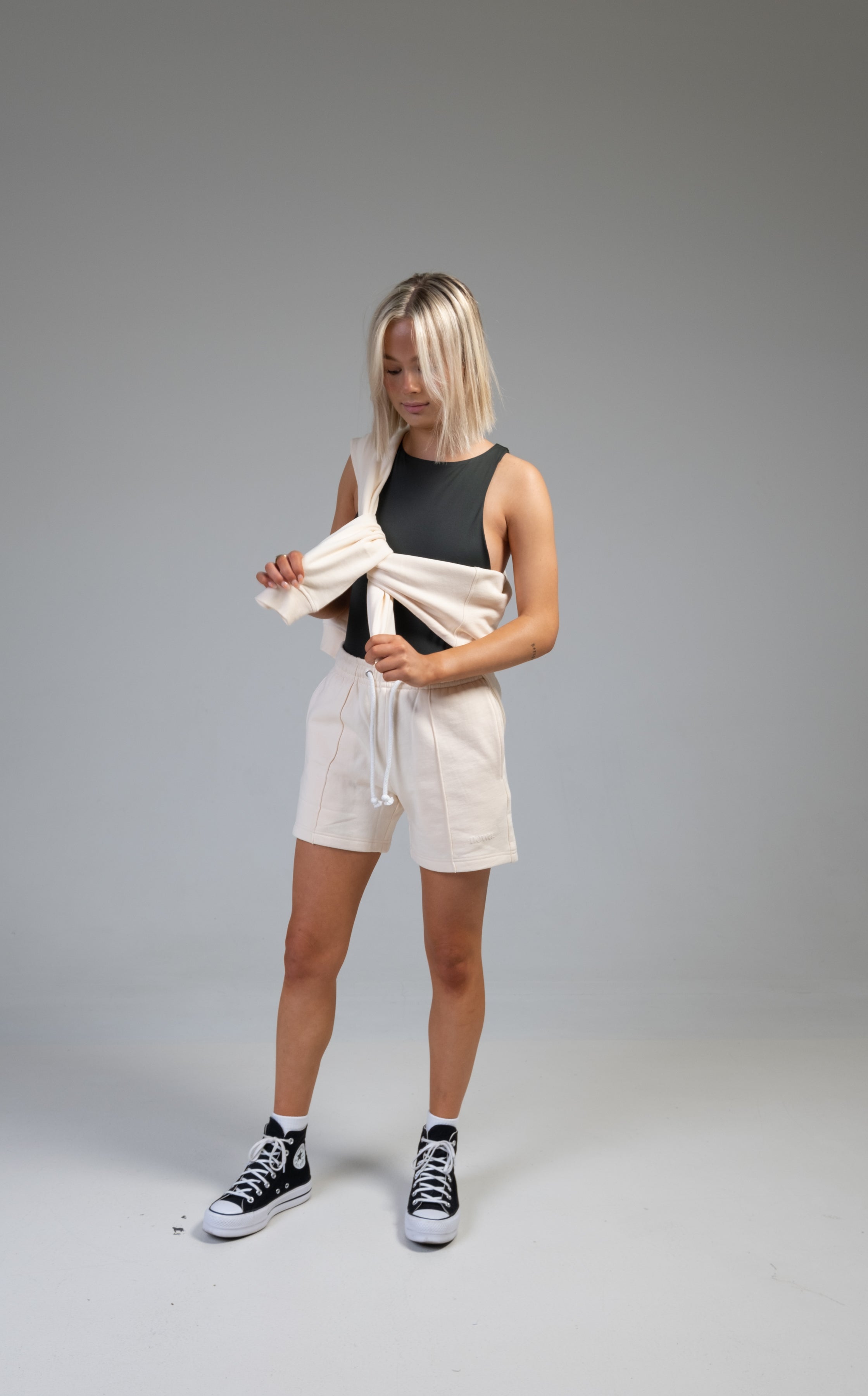Unisex Sweat Shorts in Pearled Ivory