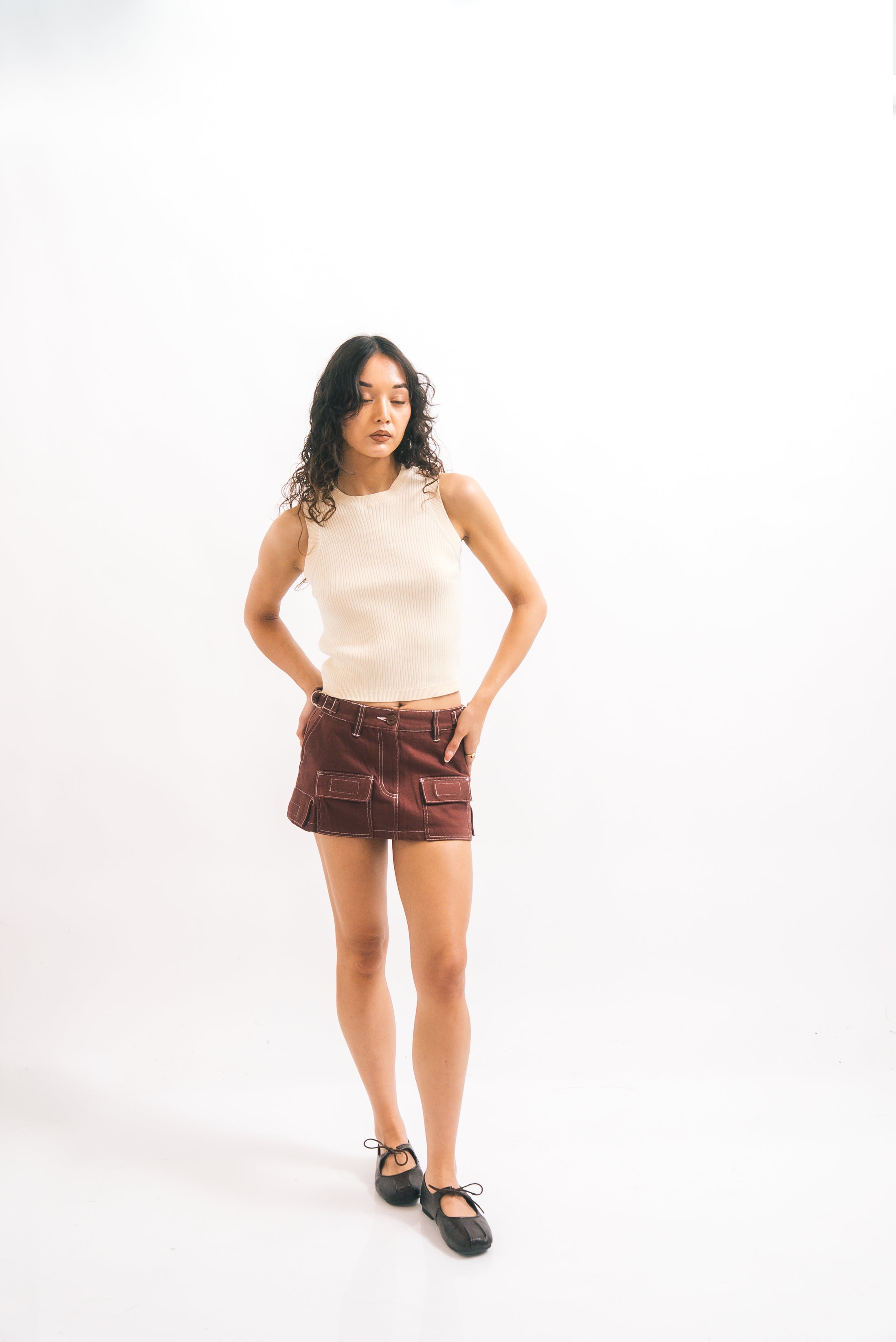 Low Rise Utility Skirt - Grenache