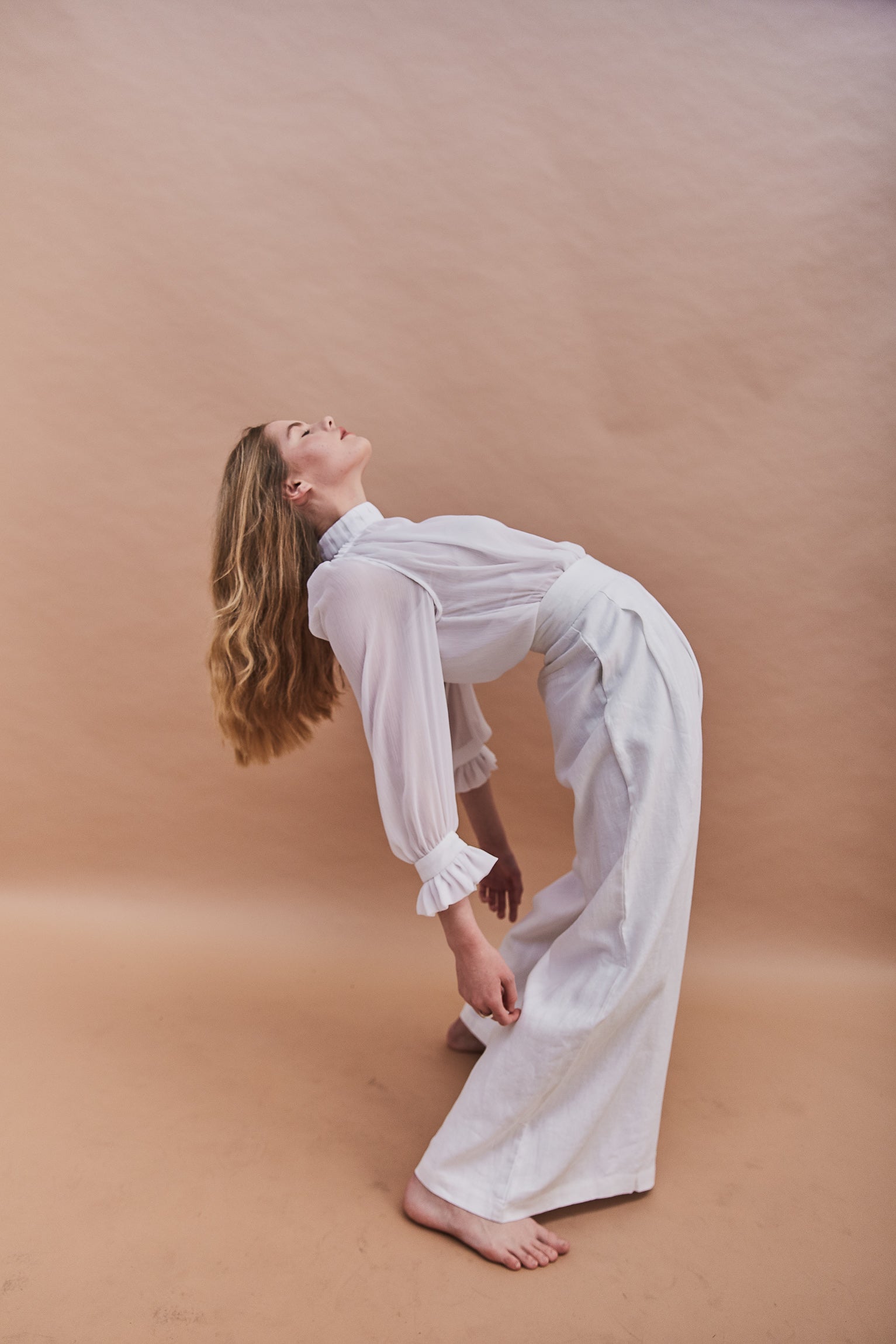 High neck blouse - white