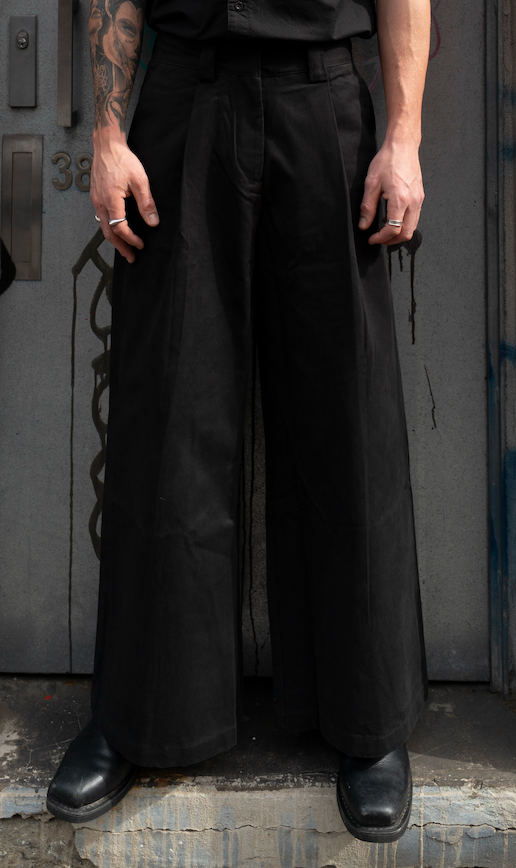 1924 Wide Trouser in Char Black