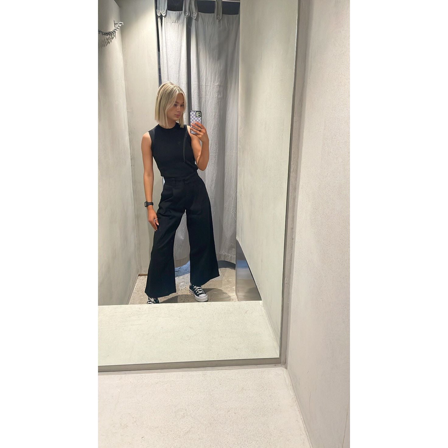 1924 High & Wide Leg Trouser - Char Black