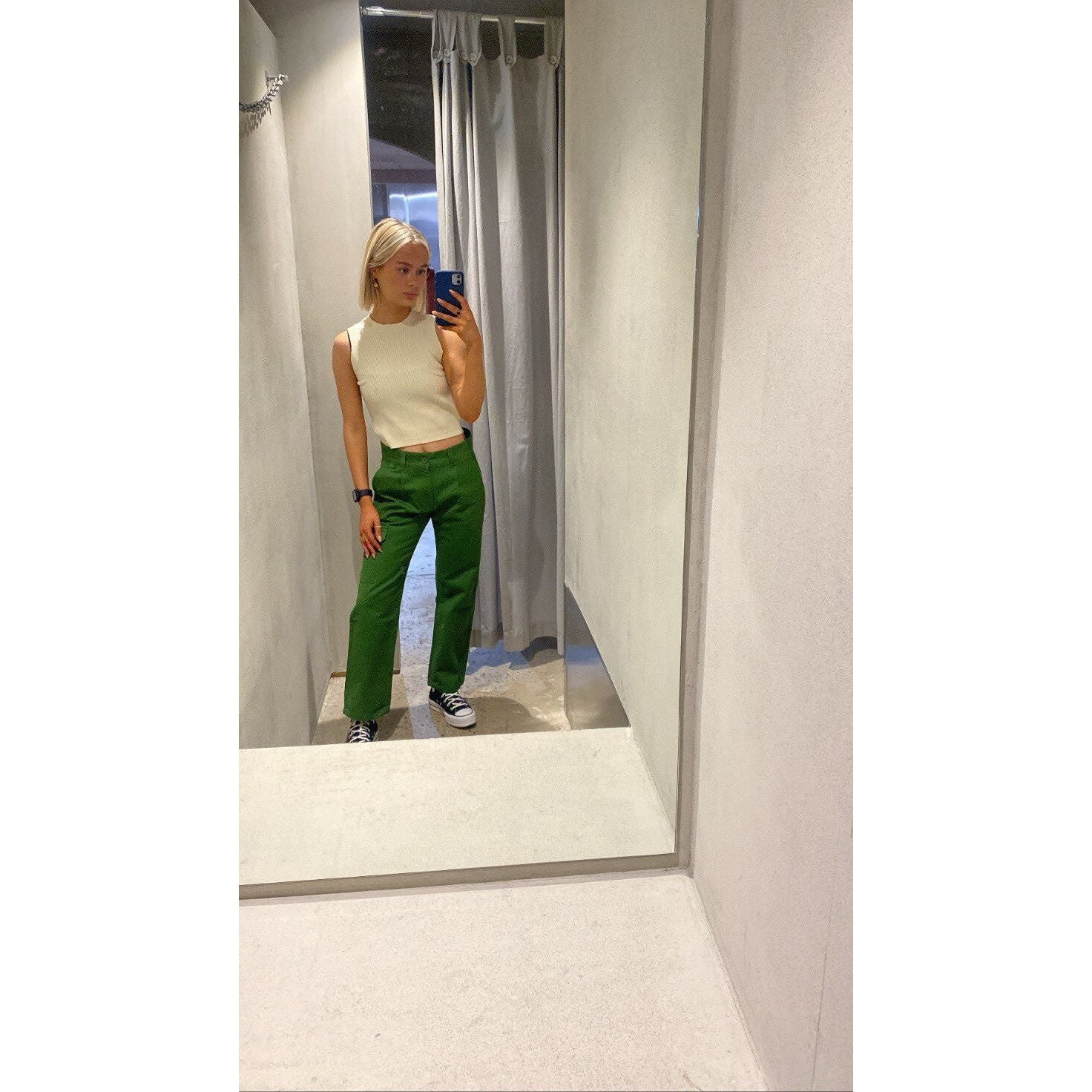 Straight Leg Cargo Trouser - Garden Green