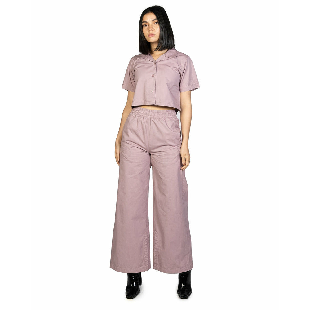Cropped Camp Collar Elderberry