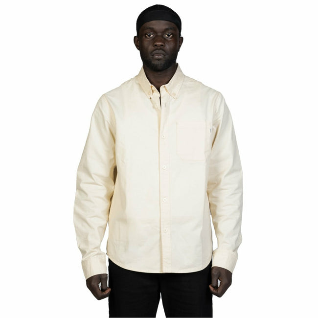 Mens Button Down Shirt in Pearled Ivory