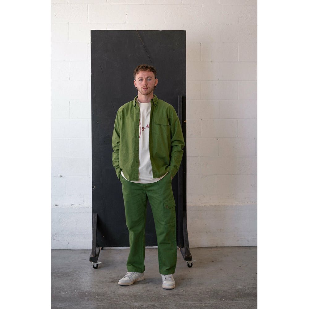 Straight Leg Cargo Trouser - Garden Green