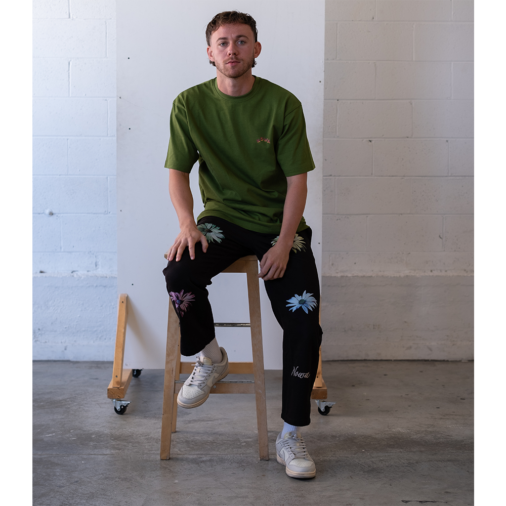 1990 Cropped Relaxed Leg Flower Trouser