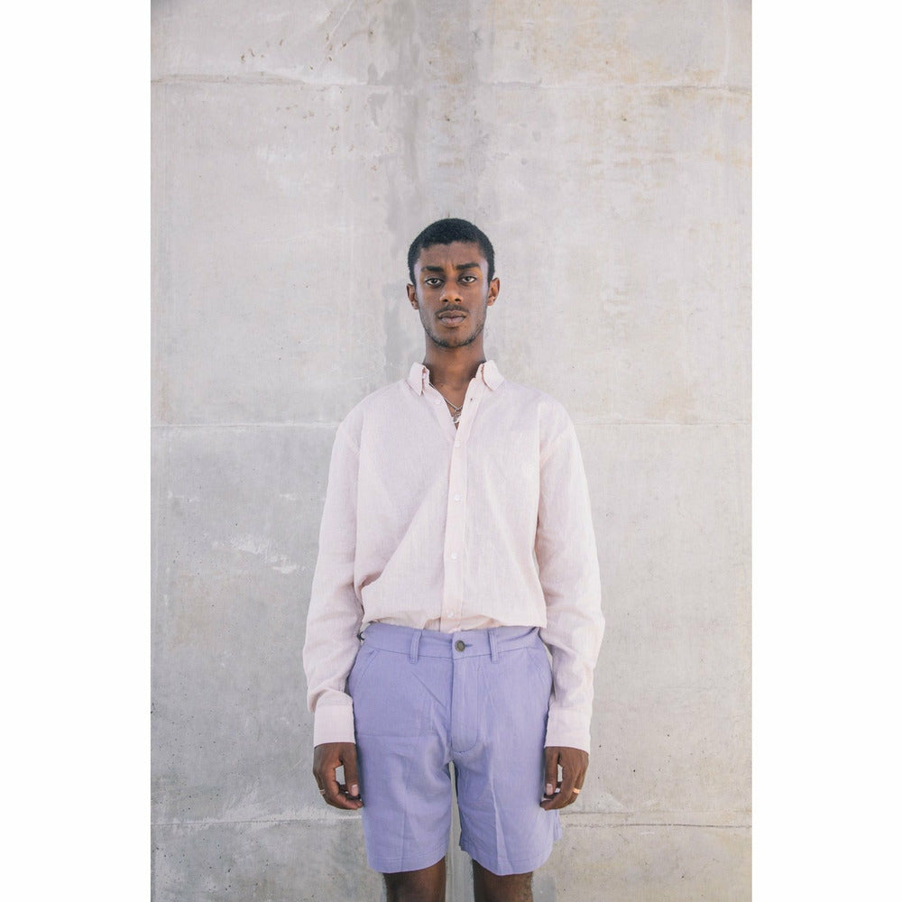 Holiday Linen Shorts - Soft Blue - nowa.