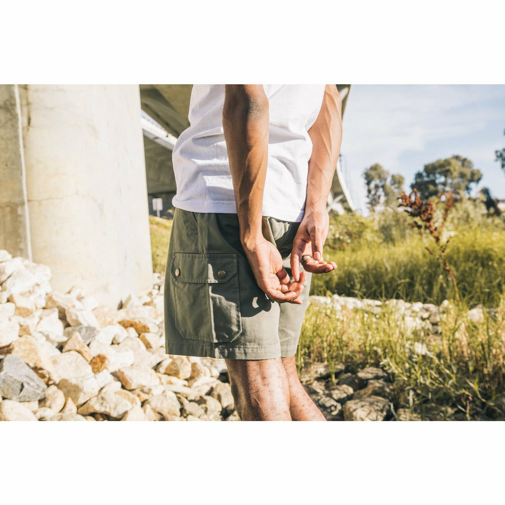 Hudson Stomper Cargo Shorts - Olive Green - nowa.