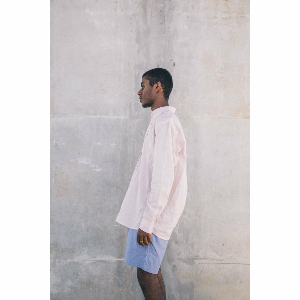 Holiday Linen Shorts - Soft Blue - nowa.