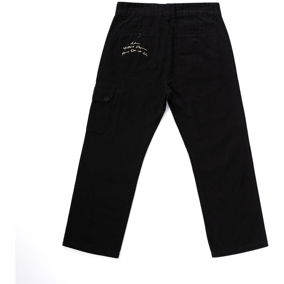 Straight Leg Cargo Trouser in Black