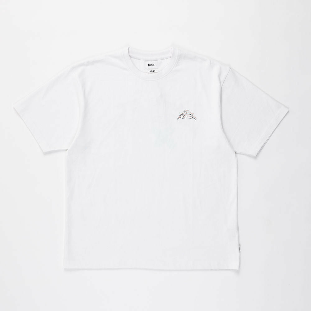 Multi Colour Wavy Tee in White