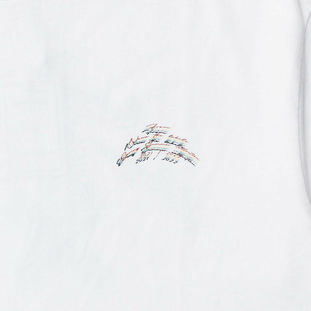 Multi Colour Wavy Tee in White