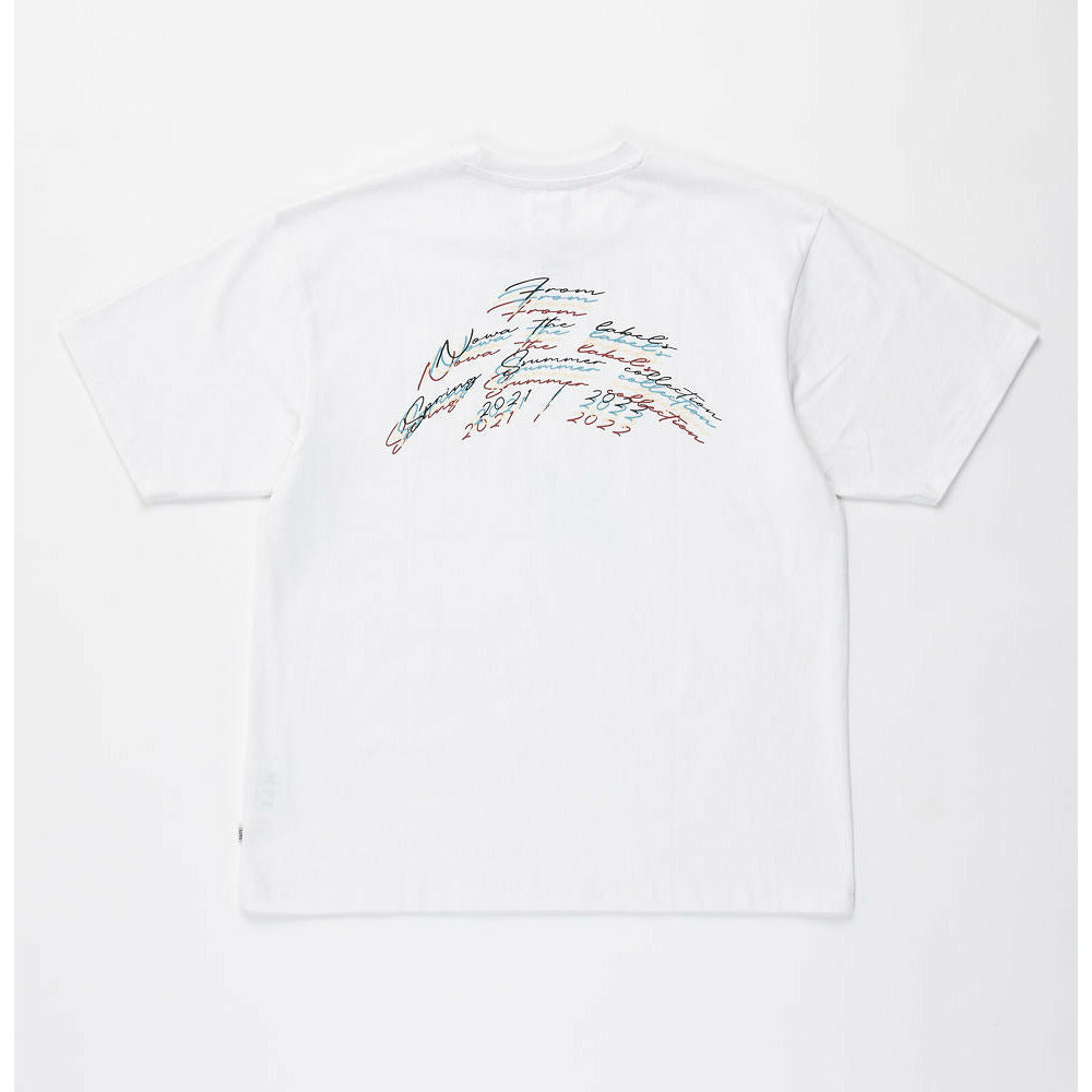 Multi Colour Wavy Tee in White