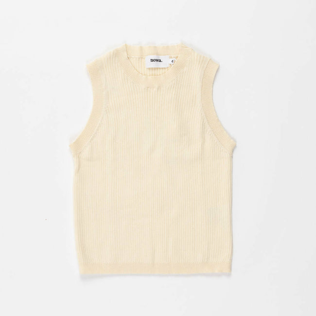 Ribbed Tank Top in Pearled Ivory