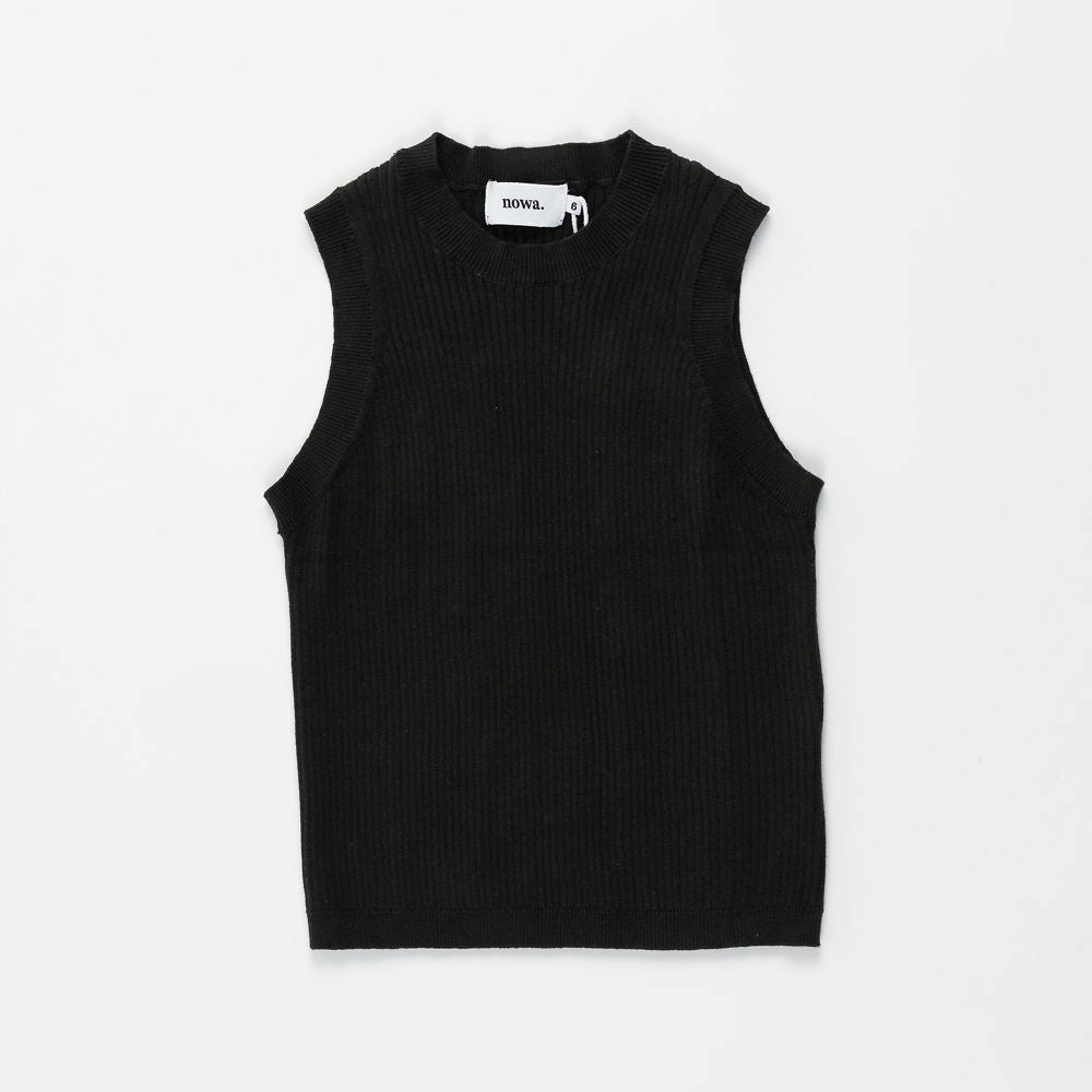 Ribbed Tank Top in Black
