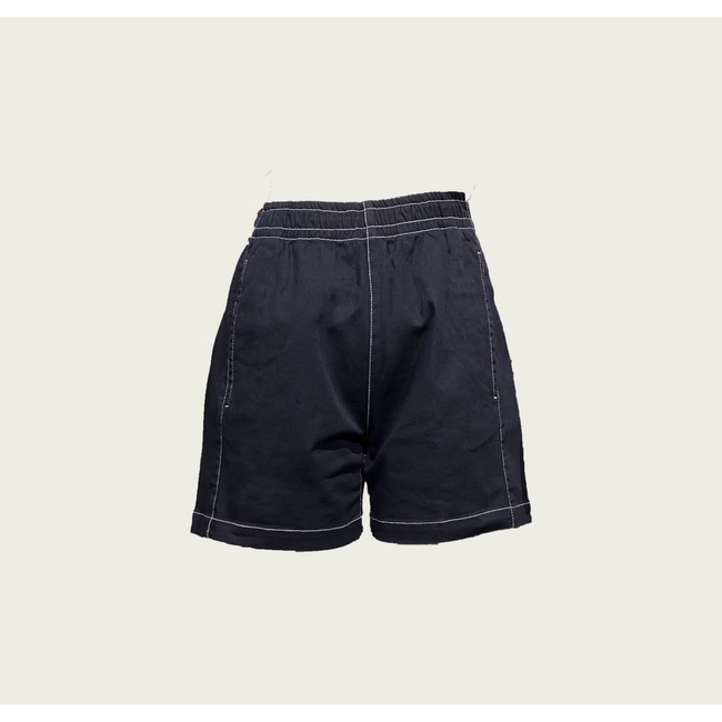 Twill High Shorts with Contrast Stitch - Marine