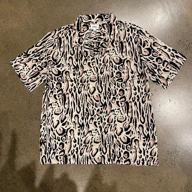 Leopard Silk S/S Camp Collar Shirt
