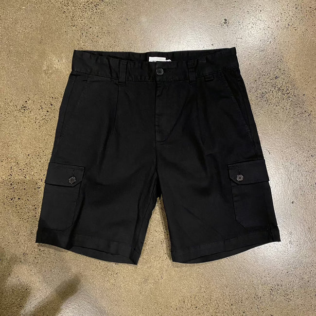 Utility Black Cargo Trouser Shorts