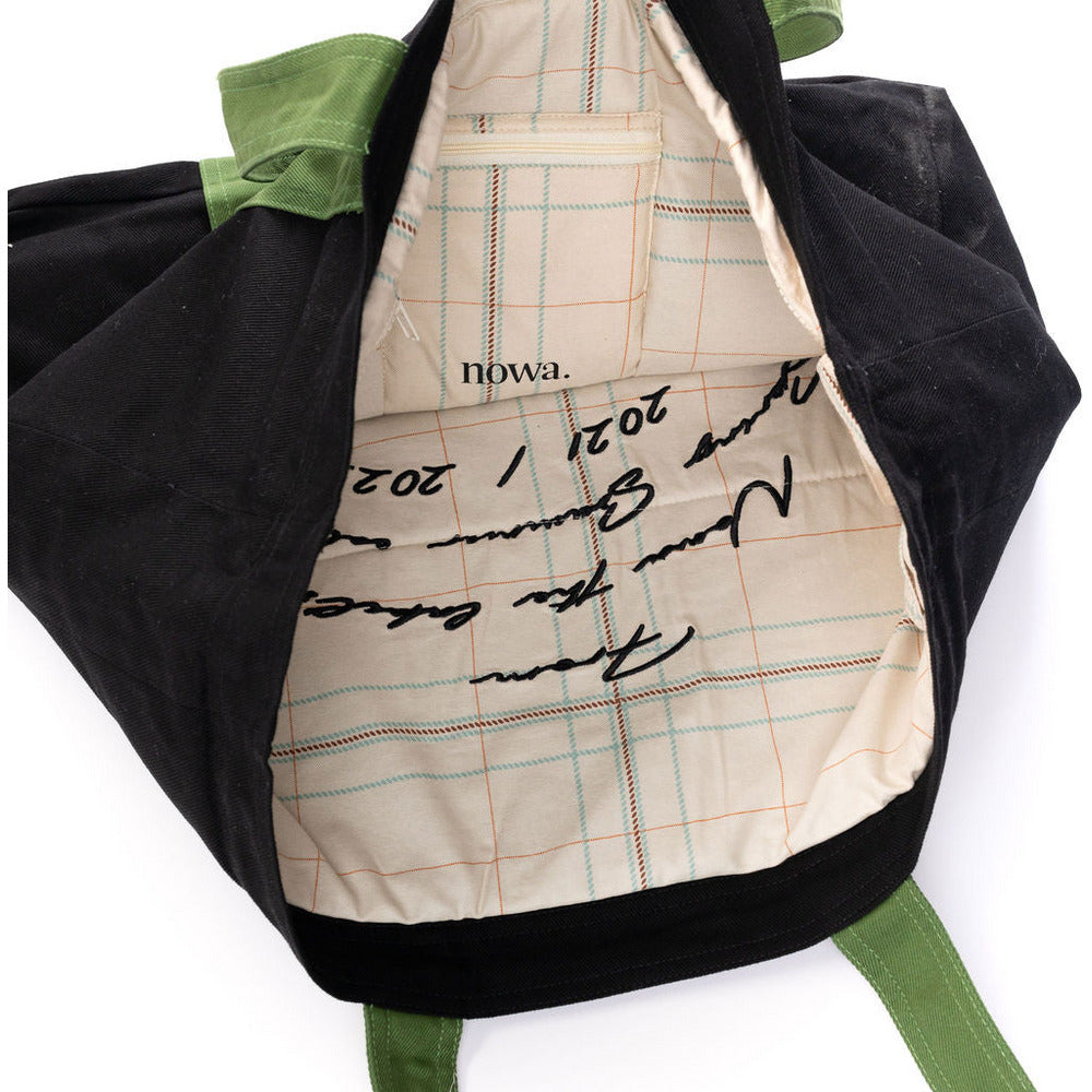 Large Black/Green Tote Bag