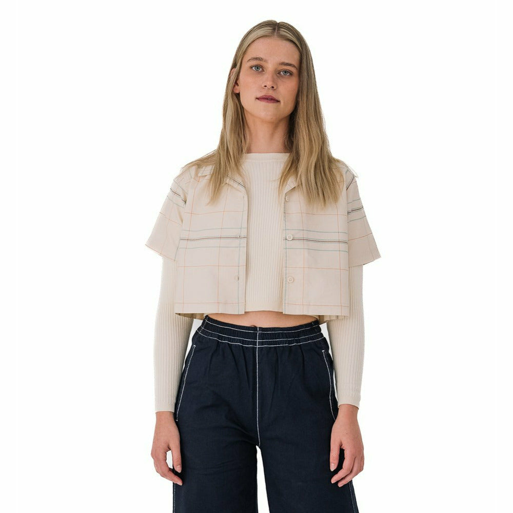 Ribbed Long Sleeve Top in Pearled Ivory