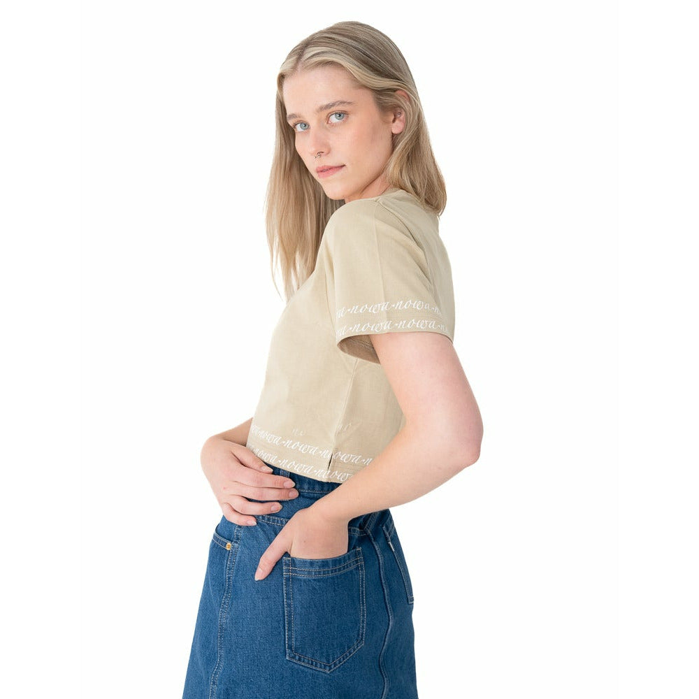High Waisted Denim skirt in Mid Blue