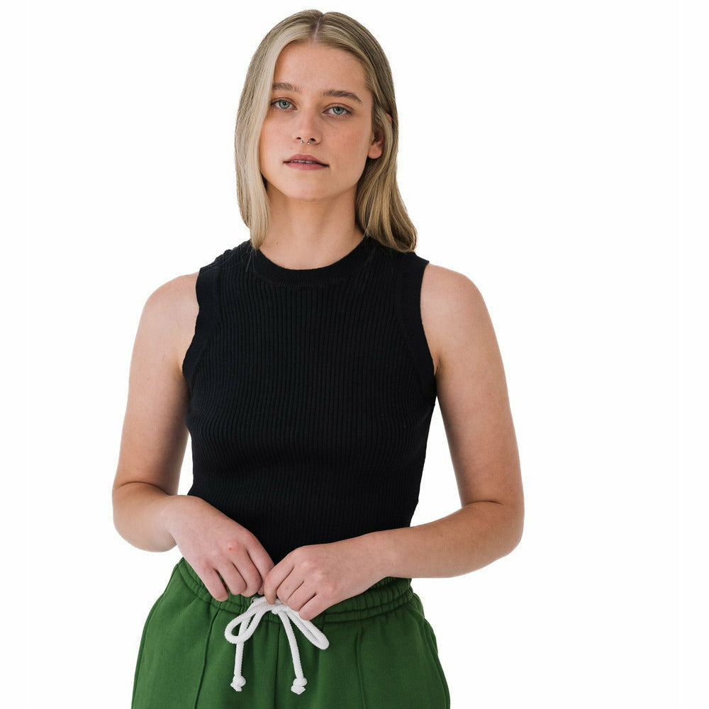 Ribbed Tank Top in Black