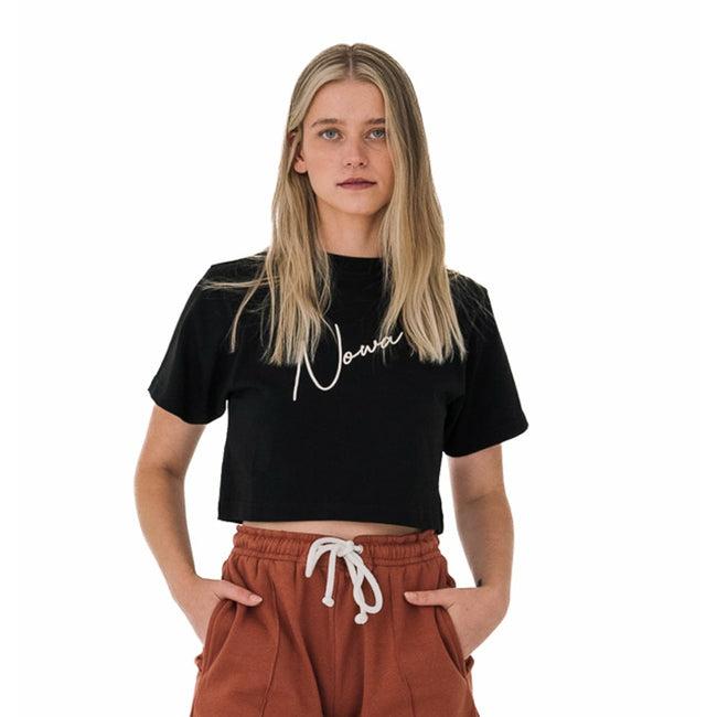 Signature Cropped Tee in Black